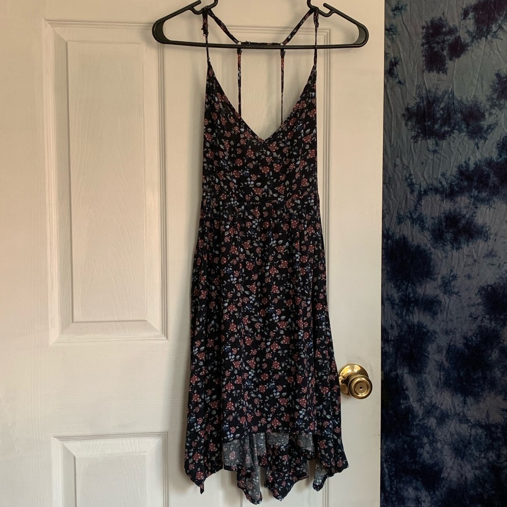 Hollister Floral Boho Asymmetrical Flare Dress
